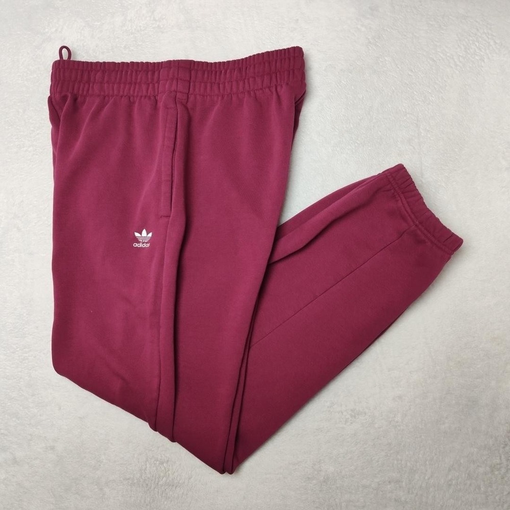 Adidas Pants Mens Large Pink Jogger Trefoil Soccer Relaxed Fleece Elastic Casual